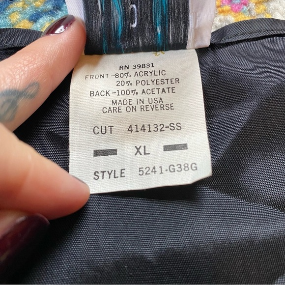 Vintage 80s You Babes Textured Prussian Blue Vest - Picture 9 of 9